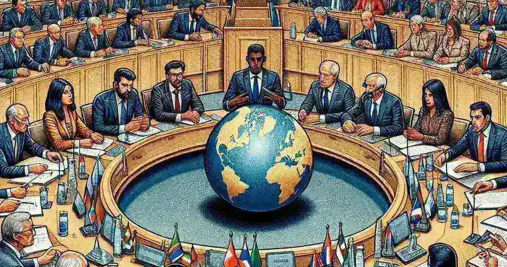 "Ilustrasi negara anggota UE dan dampaknya terhadap kontrol obrolan dalam proses negosiasi, menunjukkan interaksi diplomatik dan kerjasama dalam upaya pengaturan pertukaran informasi."