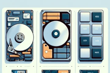 "Perbandingan Penyimpanan HDD, SSD, dan NVMe: Grafik yang menunjukkan perbedaan kecepatan, kapasitas, dan harga antara hard disk drive, solid-state drive, dan non-volatile memory express."