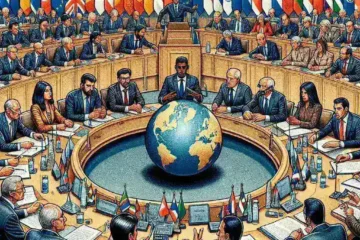 "Ilustrasi negara anggota UE dan dampaknya terhadap kontrol obrolan dalam proses negosiasi, menunjukkan interaksi diplomatik dan kerjasama dalam upaya pengaturan pertukaran informasi."