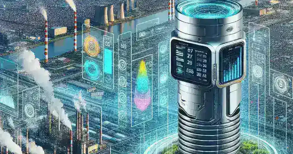 "Sensor kualitas udara terpasang di kawasan industri Kota Surabaya untuk memantau pencemaran dan meningkatkan kesehatan masyarakat."